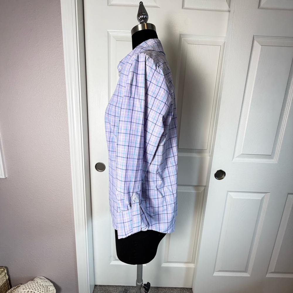 Caribbean Joe Lavender Plaid Shirt - Picture 3 of 9